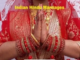 A person in traditional Indian attire with hands in a Namaste gesture, wearing ornate red bangles and a sari. The text reads, "Indian Hindu Marriages" and "Think Must.