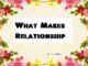 What Makes Relationship