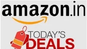 Amazon India graphic featuring "Today's Deals" and "Great Savings" text, highlighted by a red price tag icon.