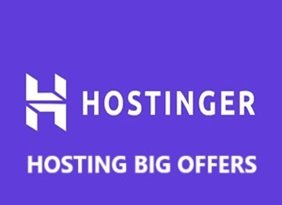 Purple background with the Hostinger logo and the text 